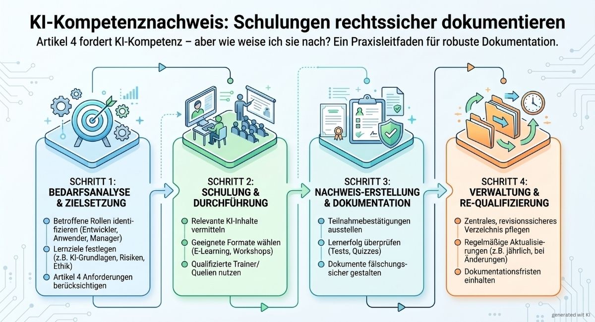 KI-Kompetenz-Nachweis: Schulungen rechtssicher dokumentieren