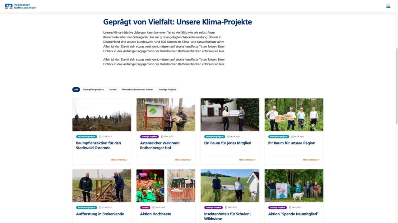 Content-Hub – BVR Klima-Initiative: Klima-Projekte